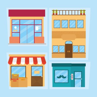 shops and stores set