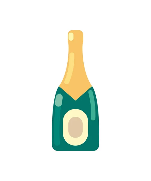 Gröna Champagneflaska — Stock vektor