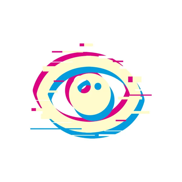 Eye with glitch effect — Stock Vector