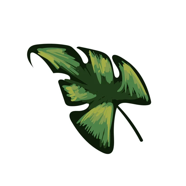 Flat realistic plant leaf illustration — Image vectorielle
