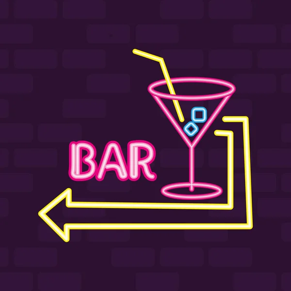Bar neon board — стоковый вектор