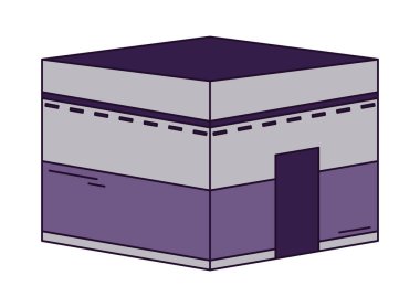 Beyaz arkaplanda Kabe Mekke simgesi