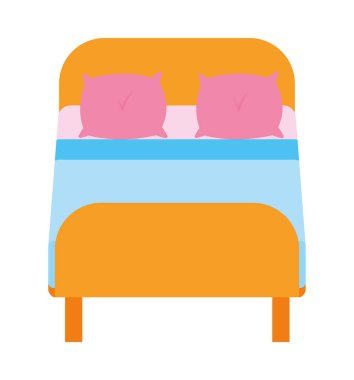 Beyaz arkaplanda çift yatak simgesi