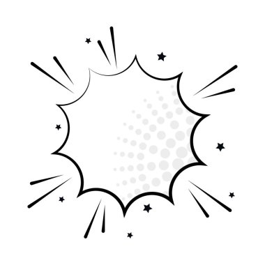 beyaz arkaplanda çizgi roman patlaması simgesi