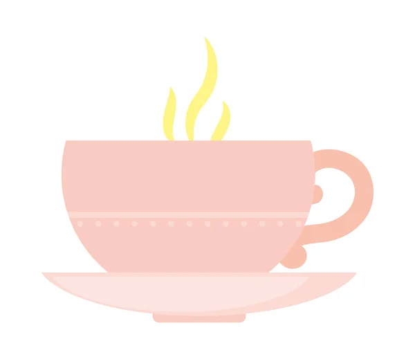 Hot Tea Cup Icon White Background — Stock Vector