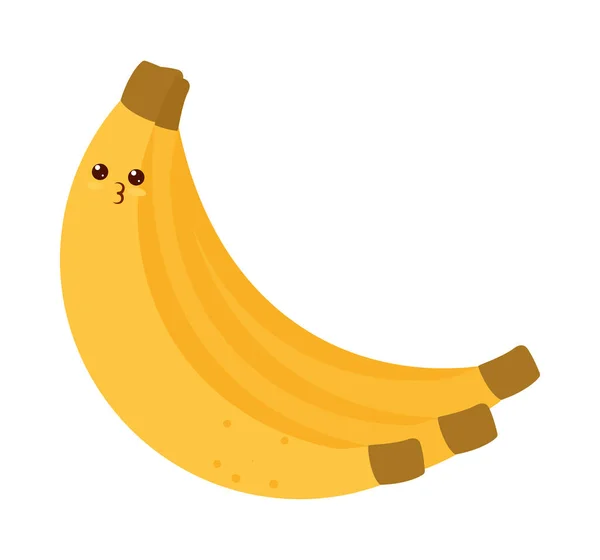 Kawaii Bananas Icon White Background — Stock Vector