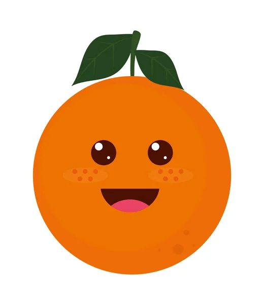 Kawaii Oranžová Ikona Bílém Pozadí — Stockový vektor