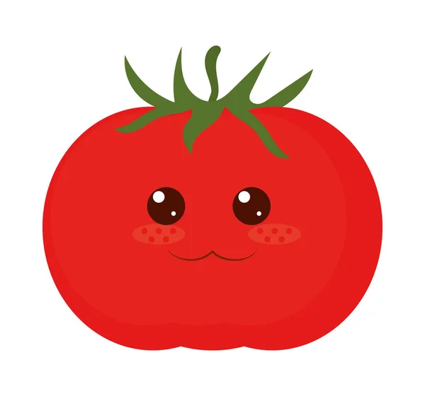 Icône Tomate Kawaii Sur Fond Blanc — Image vectorielle