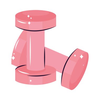 Beyaz arkaplanda pembe halterler simgesi