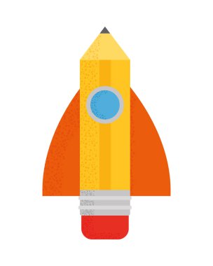 Beyaz arkaplanda kalem roketi simgesi