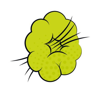 beyaz arkaplanda yeşil çizgi roman patlaması