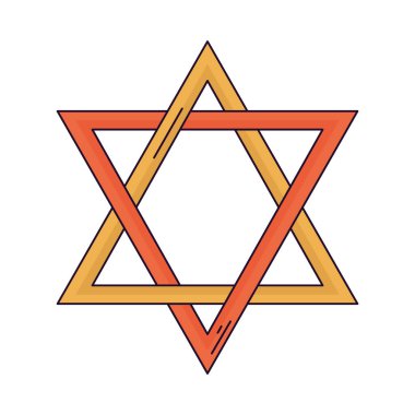 Beyaz arkaplanda Yahudi yıldız simgesi