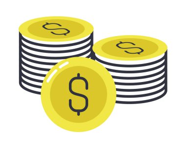 para birikintileri beyaz arkaplanda