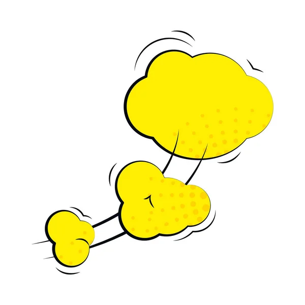 Желтые Комические Облака Белом Фоне — стоковый вектор