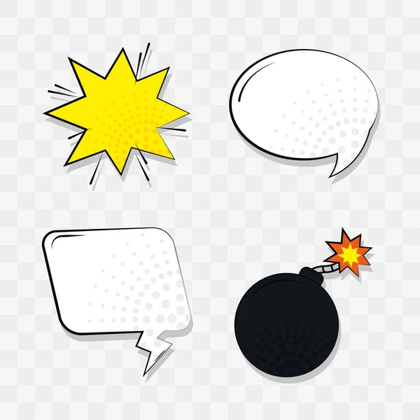 Comic Burst Bomb Icon Set — Image vectorielle