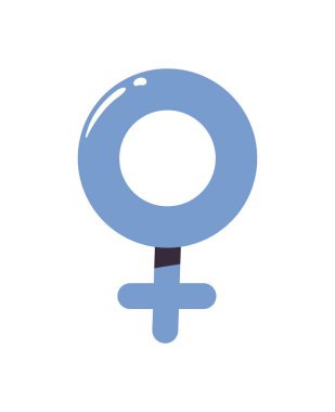 Düz cinsiyet sembolü beyazın üstünde