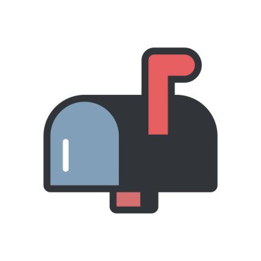 beyaz üzerine düz gri posta kutusu tasarımı