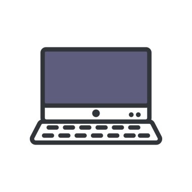 Düz gri dizüstü bilgisayar beyaz üzerine dizayn