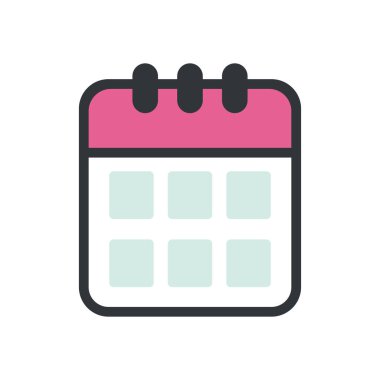 düz pembe takvim beyaz üzerine dizayn