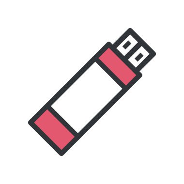 düz kırmızı usb çubuğu beyaz üzerinde