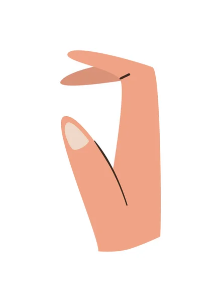 Flache Handfläche Über Weißem Design — Stockvektor