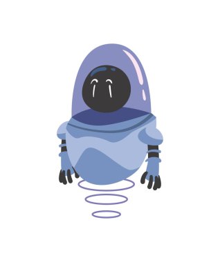 düz mor robot çizimi beyaz üzerine