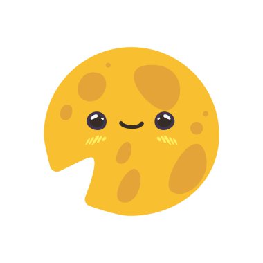 düz kawaii kurabiye tasarımı beyaz üzerine