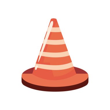 beyazı üzerine düz trafik konisi tasarımı