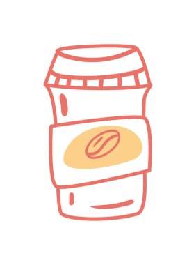 Düz kahve bardağı simgesi beyaz üzerine