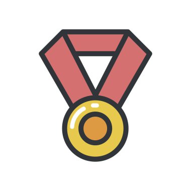 düz altın madalya tasarımı beyaz üzerine