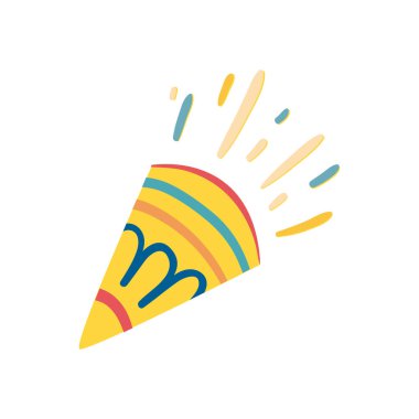 beyaz üzerine düz renkli konfeti tasarımı