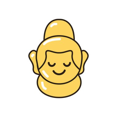 Düz Altın Hint Buda 'sı Beyaz Buda' nın üstünde