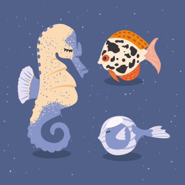 Bir dizi düz deniz hayvanı.