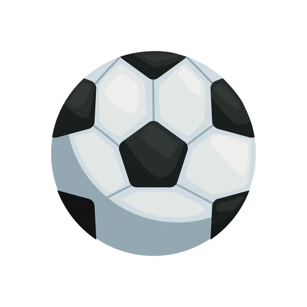 Platte Voetbal Bal Ontwerp Boven Wit — Stockvector