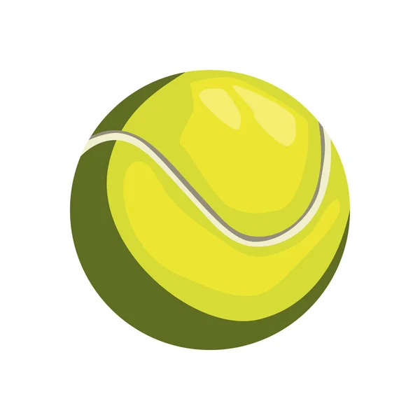 Conception Balle Tennis Plat Sur Blanc — Image vectorielle