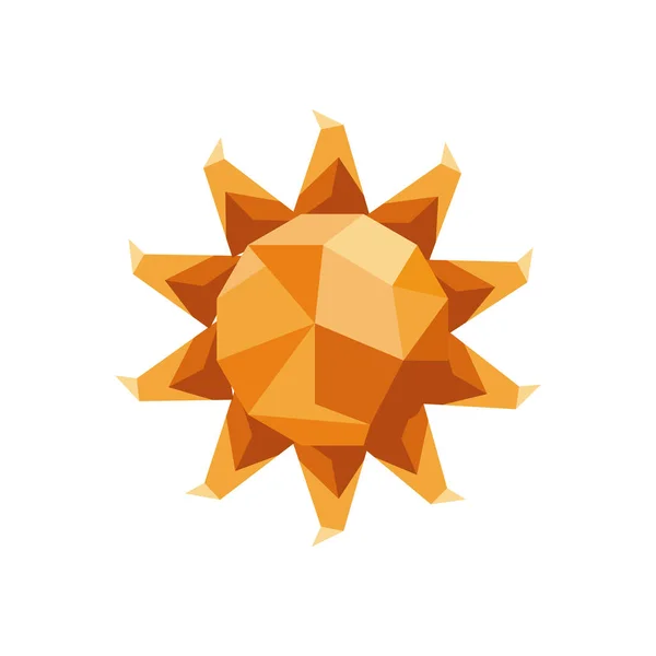 Low Poly Sun White — Stock Vector