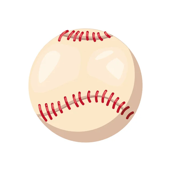 Conception Balle Baseball Plate Sur Blanc — Image vectorielle