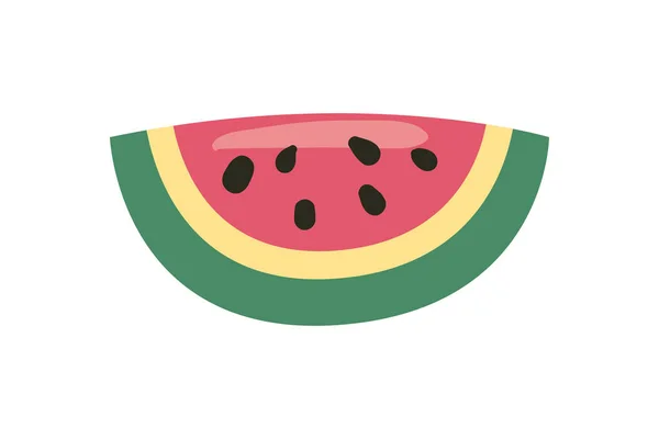 Flache Wassermelonenscheiben Über Weißem — Stockvektor