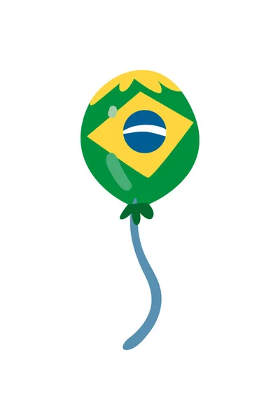 Projeto Balão Plana Brasil Sobre Branco — Vetor de Stock