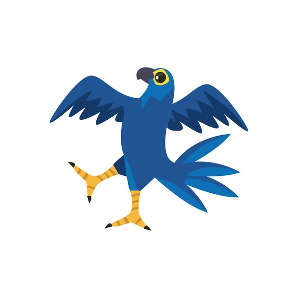 Plano Brasileño Pájaro Azul Sobre Blanco — Vector de stock