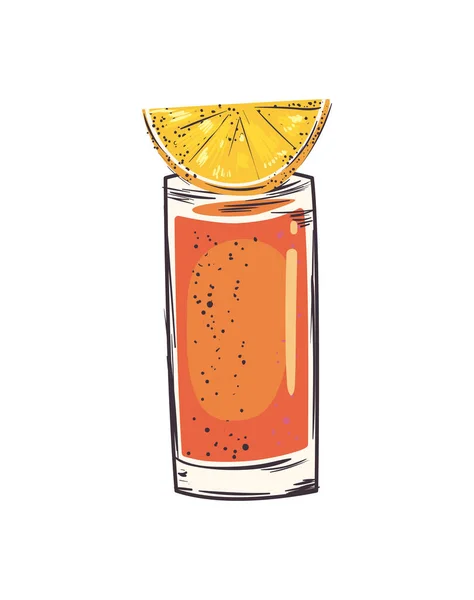 Πορτοκαλί Κοκτέιλ Ποτήρι Πάνω Από Λευκό — Διανυσματικό Αρχείο
