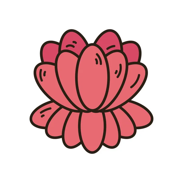 Плоский Розовый Лотос Поверх Белого — стоковый вектор