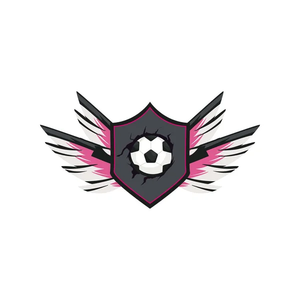 Emblème Football Bouclier Icône Isolée — Image vectorielle
