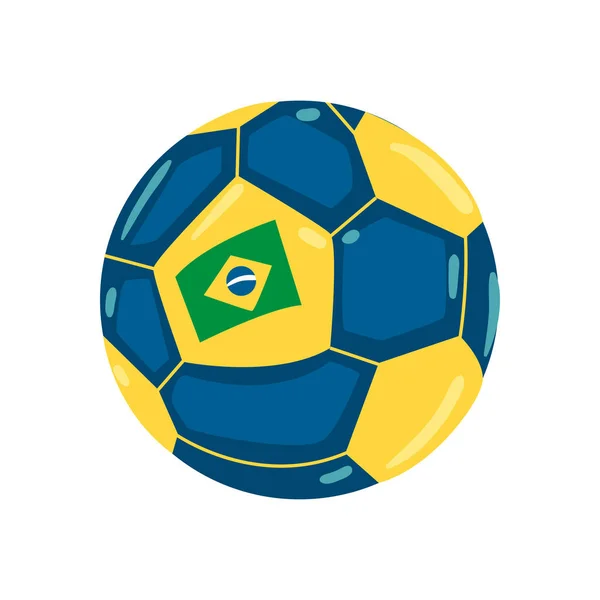 Platte Braziliaanse Voetbal Wit — Stockvector