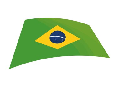 Düz Brezilya bayrağı beyazın üstünde