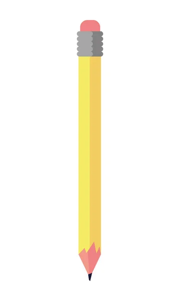 Crayon Jaune Bois Sur Blanc — Image vectorielle