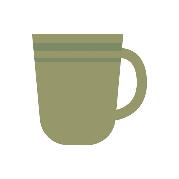 Зеленая Чашка Кофе Белом — стоковый вектор