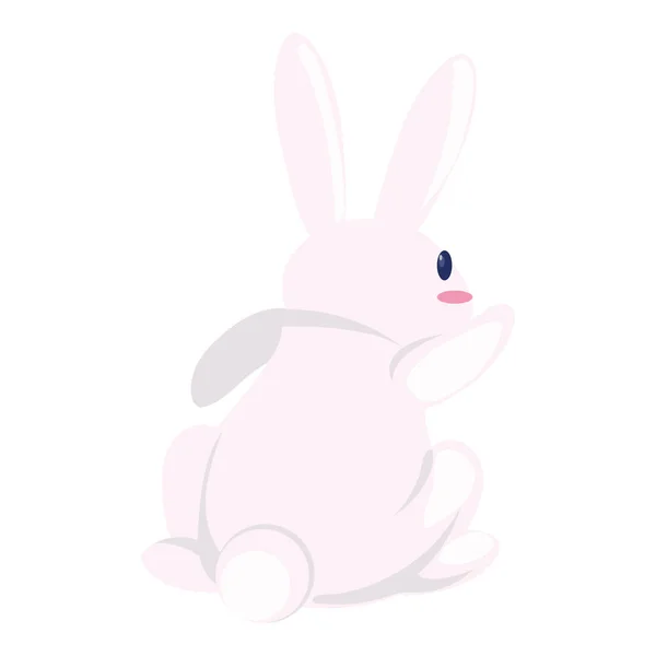 White Bunny Illustration Isolated Icon — Stock Vector