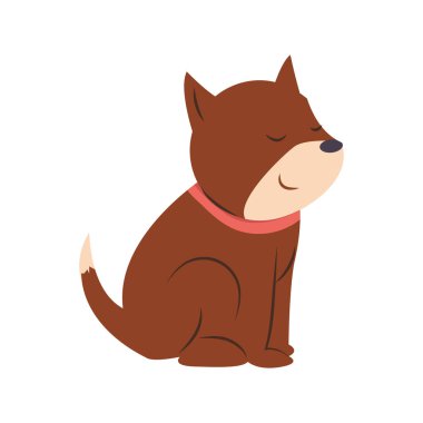 Kahverengi köpek tasarımı beyaz üzerine