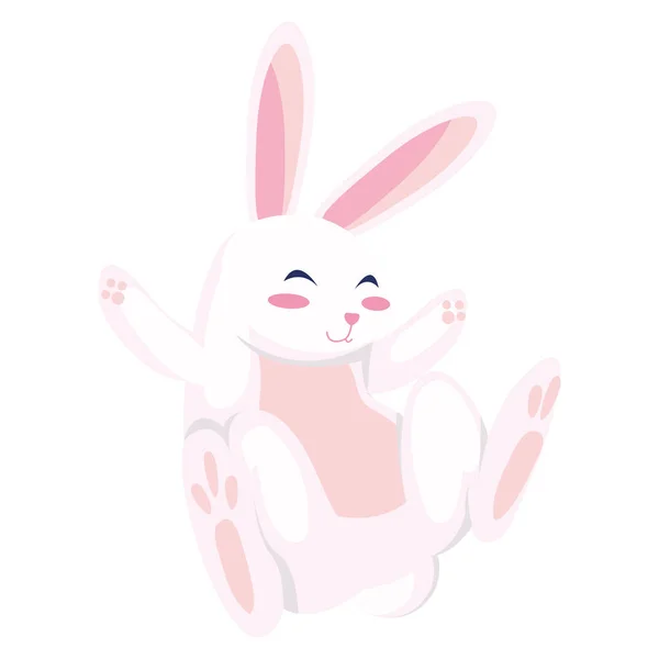 Beyaz Tavşan Çizimi Izole Edilmiş Simge — Stok Vektör